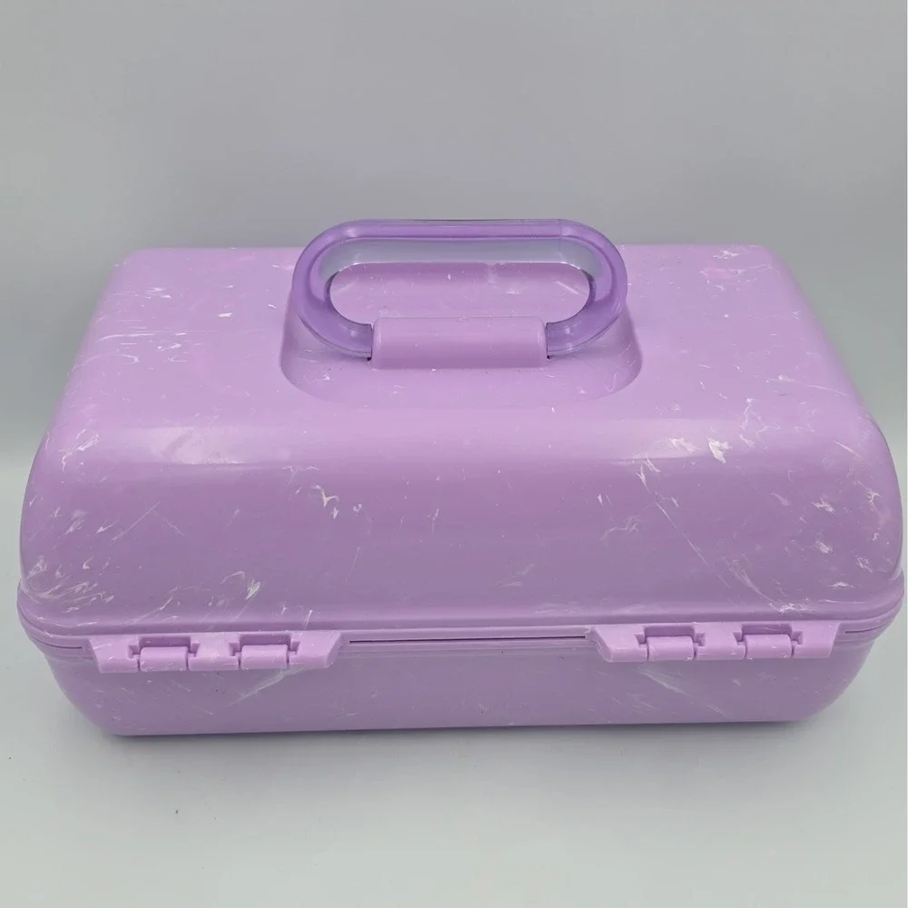Ulta Beauty Caboodle Make Up Purple Marbled Large Storage Case w/ Mirror